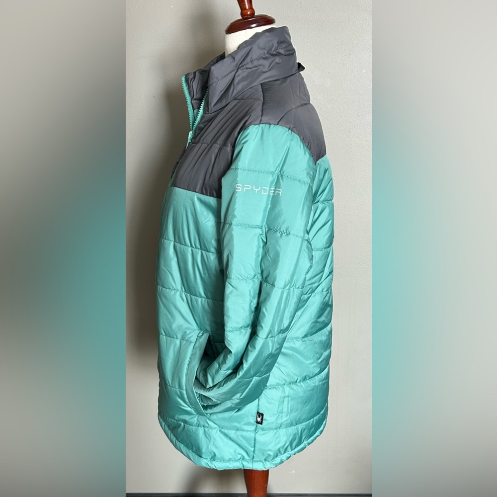 Women’s Spyder 3 in 1 Green n white winter Jacket - Picture 12 of 16